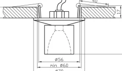 Sklep Kaja Złota lampa podtynkowa do kuchni, nad wyspę kuchenną 2262838 | Kaja Oświetlenie