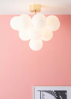 Store Złota lampa sufitowa klosze w kształcie kul 107912 | Kaja Oświetlenie Żyrandole Nowoczesne