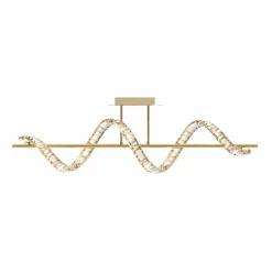 Fashion Złota lampa sufitowa, kryształowa wstążka MX3170-1-3GT ATHESA | Kaja Żyrandole Nowoczesne
