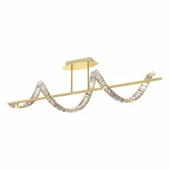 Fashion Złota lampa sufitowa, kryształowa wstążka MX3170-1-3GT ATHESA | Kaja Żyrandole Nowoczesne