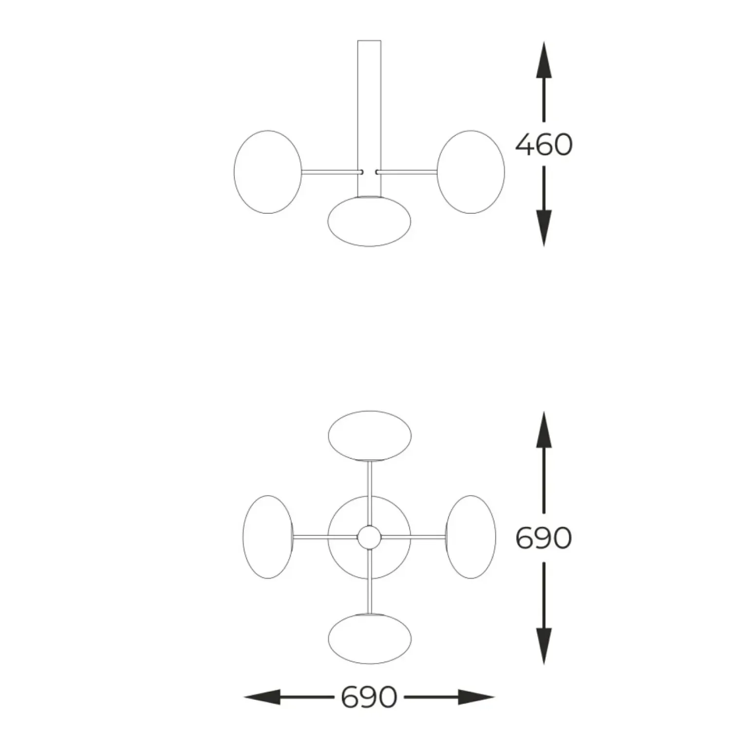 Hot Złota lampa sufitowa z białymi kloszami ZM 1199 OMI | Kaja Oświetlenie Żyrandole Nowoczesne