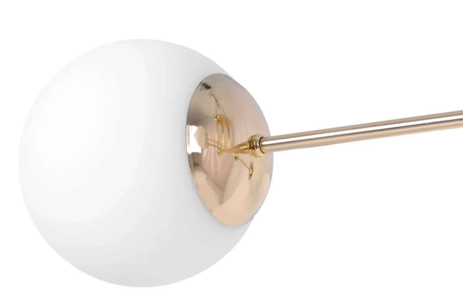 Store Złota lampa sufitowa z czterema białymi kloszami K-5403 z serii LUMIA Żyrandole Nowoczesne