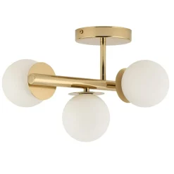 Best Złota lampa sufitowa z trzema kloszami SIG 40798 z serii AVOLA Żyrandole Nowoczesne
