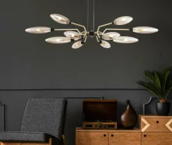 Store Złota lampa wisząca do salonu MOD012CL-12G VENTURA | Kaja Oświetlenie Żyrandole Nowoczesne