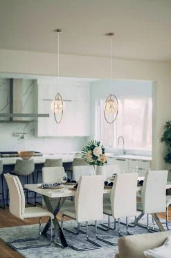 Sklep Kaja Złota lampa wisząca, geometryczna, z obręczą K-5395 z serii SVEN