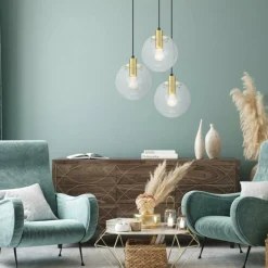 Best Sale Złota lampa wisząca kula ⌀30cm LP-004/1P L GD PUERTO | Kaja Żyrandole Nowoczesne