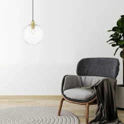 Best Sale Złota lampa wisząca kula ⌀30cm LP-004/1P L GD PUERTO | Kaja Żyrandole Nowoczesne