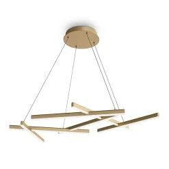 Discount Złota lampa wisząca LED, moc 75 W MOD016PL-L75MG4K z serii LINE | Kaja Żyrandole Nowoczesne