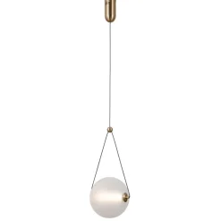 Shop Złota lampa wisząca, ledowa PND-34361-M-HBR-OPAL z serii RASTIA Żyrandole Nowoczesne