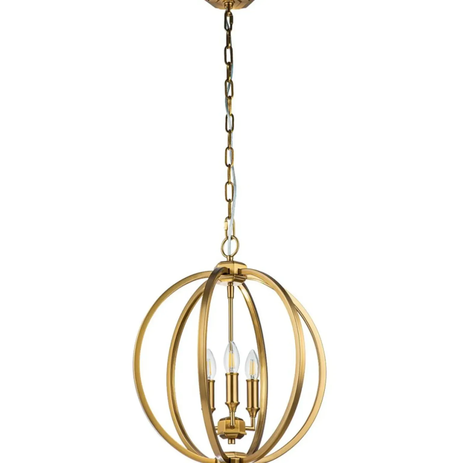 Sklep Kaja Złota lampa wisząca na łańcuchu FE-CORINNE-3P-M-BB z serii CORINNE