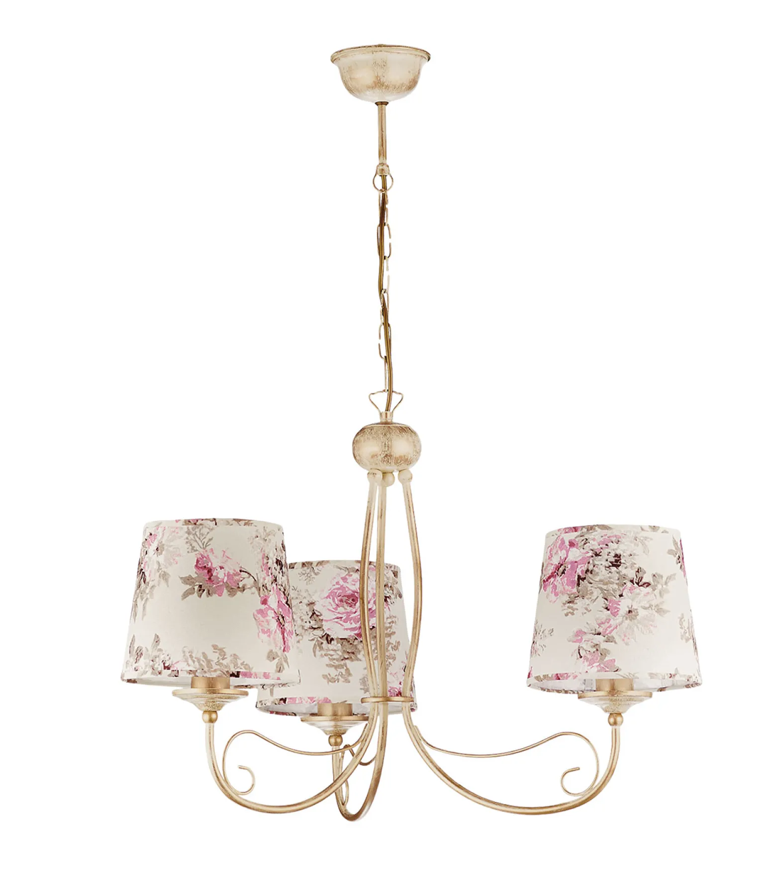 Sklep Kaja Złota lampa wisząca z abażurami w kwiaty JUP 1283 SARA | Kaja