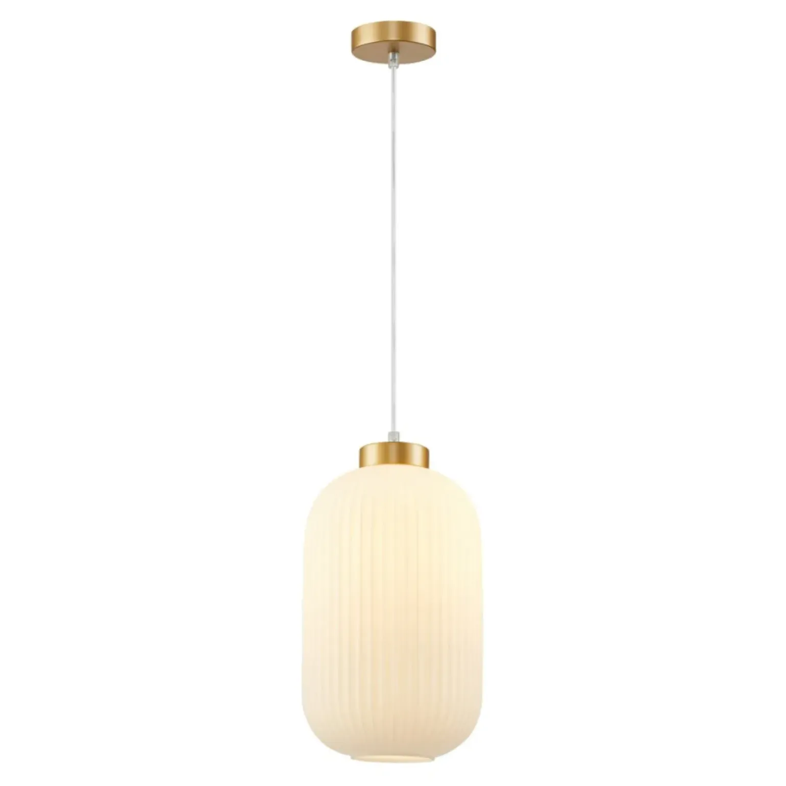 Best Złota lampa wisząca z dekoracyjnym kloszem PND-52636-1-GD serii LINDO Żyrandole Nowoczesne