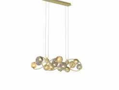 Cheap Złota lampa wisząca z ryflowanymi kloszami WF 7015-1404 METZ | Kaja Żyrandole Nowoczesne