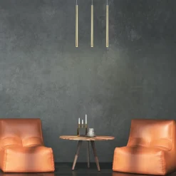 New Złota lampa wisząca z tubami, nad stół LP-894/3L GD LUNGO | Kaja Żyrandole Nowoczesne