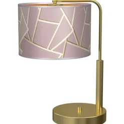 Sklep Kaja Złota lampka nocna z różowym abażurem MLP7592 ZIGGY | Kaja Oświetlenie