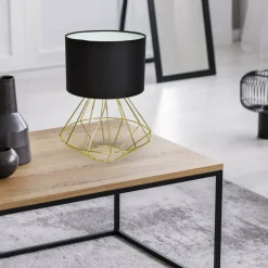 Sklep Kaja Złota lampka stołowa z czarnym abażurem MLP6272 z serii LUPO | Kaja Oświetlenie