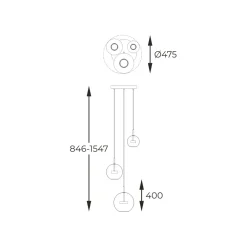 Discount Złota, ledowa lampa z kloszami P0428-03L-L4AC ENCELADUS | Kaja Żyrandole Nowoczesne