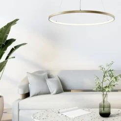 Outlet Złota, ledowa obręcz do salonu ⌀60cm 2023201-GD60 BRENO | Kaja Żyrandole Nowoczesne