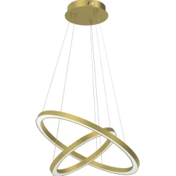 Store Złota, matowa lampa wisząca, dwa okręgi ML8423 z serii GALAXIA | Kaja Oświetleni Żyrandole Nowoczesne