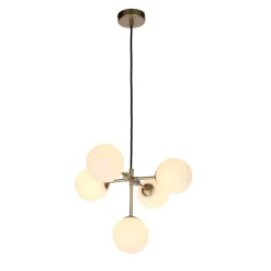 Flash Sale Złota, ozdobna lampa wisząca do salonu 35-73778 z serii MATI | Kaja Żyrandole Nowoczesne