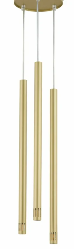 Best Sale Złote tuby wiszące na okrągłej podsufitce SIG 33256 - SOPEL LASER Żyrandole Nowoczesne