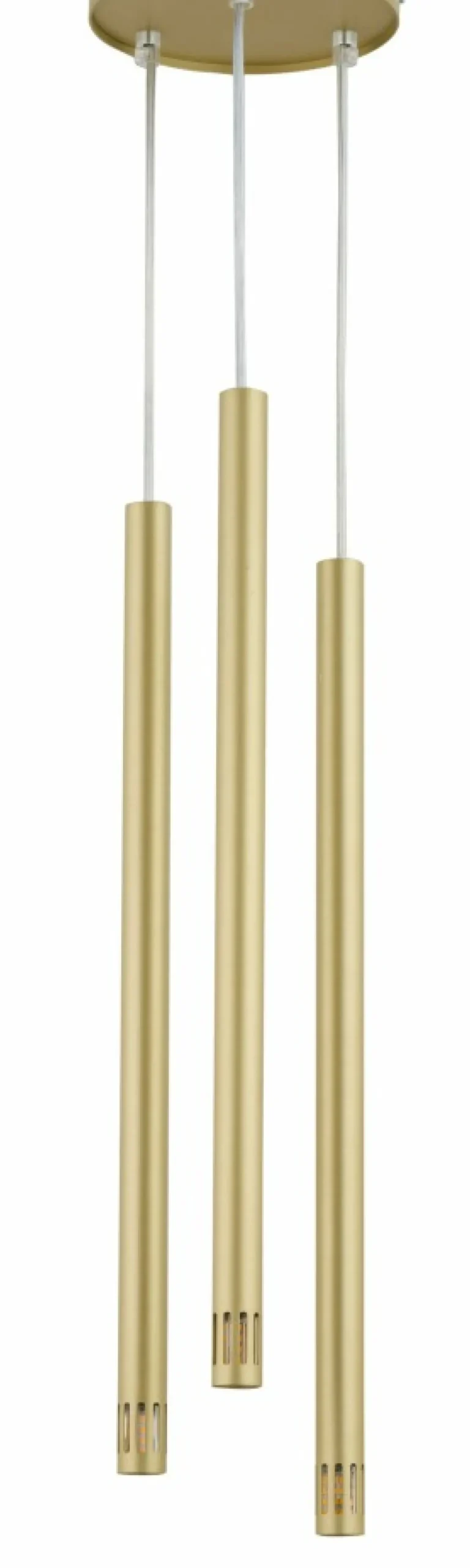 Best Sale Złote tuby wiszące na okrągłej podsufitce SIG 33256 - SOPEL LASER Żyrandole Nowoczesne