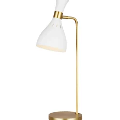 Sklep Kaja Złoto-biała lampa stołowa, nocna FE-JOAN-TL-MW z serii JOAN