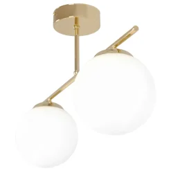 Store Złoto-biała lampa sufitowa nad aneks kuchenny K-5421 z serii REA Żyrandole Nowoczesne