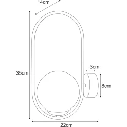 Sklep Kaja Złoty, dekoracyjny kinkiet ścienny do salonu K-5393 z serii RITUS