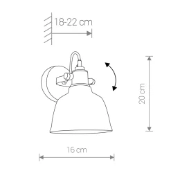 Sklep Kaja kinkiet ścienny, regulowany kąt świecenia 9155 | Kaja