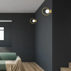 Sklep Kaja Złoty kinkiet ścienny z ozdobnym okręgiem MLP5572 z serii VIENNA | Kaja Oświetle