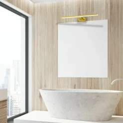 Sklep Kaja Złoty kinkiet obrazowy, idealny nad lustro ML5734 z serii SHINE | Kaja Oświetlen