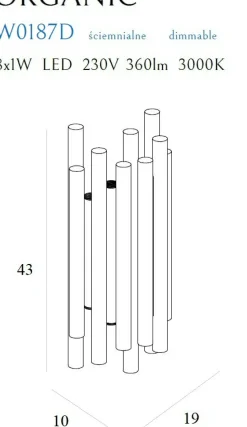 Sklep Kaja Złoty kinkiet z funkcją ściemniania MX W0187D ORGANIC | Kaja
