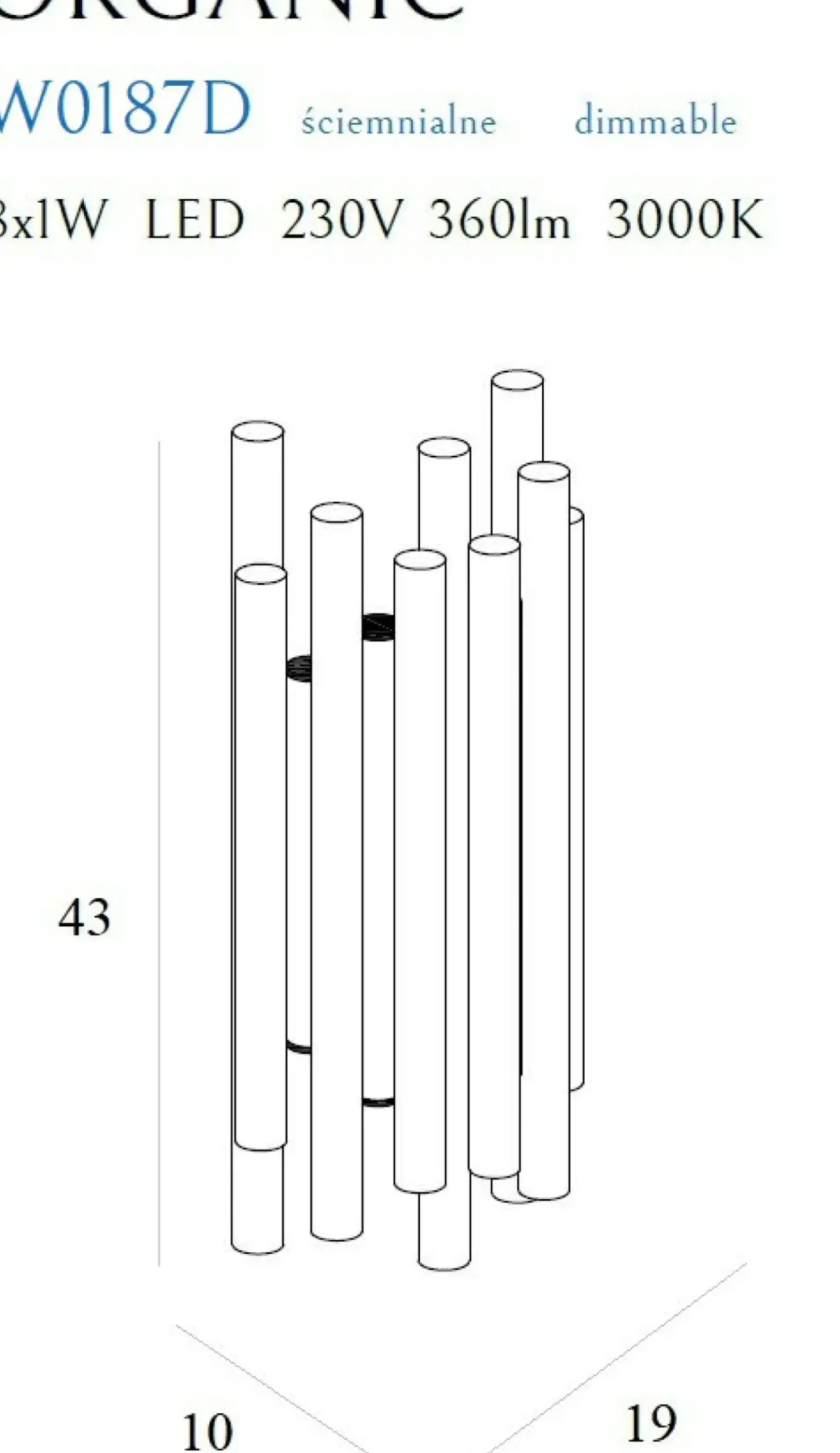 Sklep Kaja Złoty kinkiet z funkcją ściemniania MX W0187D ORGANIC | Kaja