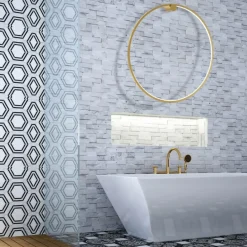 Sklep Kaja Złoty kinkiet z ochroną IP44, wbudowany LED ML8853 z serii SATURNO | Kaja Oświet