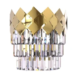 Sklep Kaja Złoty, kryształowy kinkiet do pokoju dziennego ML8890 z serii CARISMA | Kaja Ośw