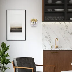 Sklep Kaja Złoty, kryształowy kinkiet do pokoju dziennego ML8890 z serii CARISMA | Kaja Ośw