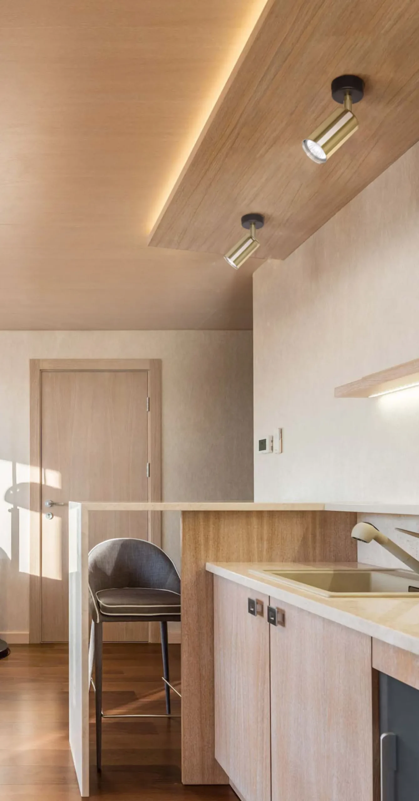 Sklep Kaja Złoty, nowoczesny kinkiet ścienny na GU10 K-5140 z serii POLO | Kaja