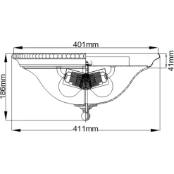 Sklep Kaja Złoty plafon ze szklanym kloszem HK-CAMBRIDGE-F-A z serii CAMBRIDGE