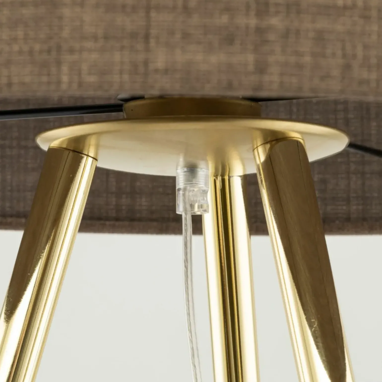 Sklep Kaja Złoty trójnóg z brązowym abażurem TK 16032 UMBERTO BROWN GOLD | Kaja