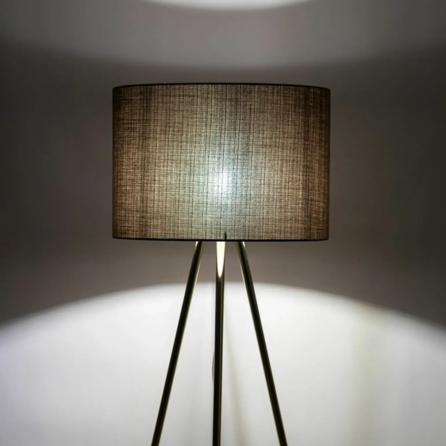 Sklep Kaja Złoty trójnóg z brązowym abażurem TK 16032 UMBERTO BROWN GOLD | Kaja