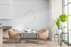 Clearance Złoty żyrandol LED, pionowy zwis obręcz ⌀60cm AZ5256 MASSIMA | Kaja Żyrandole Nowoczesne