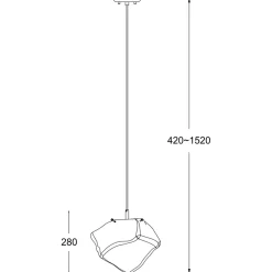 Best Złoty zwis z nieregularnym kloszem P0488-01B-U8AC ROCK | Kaja Żyrandole Nowoczesne