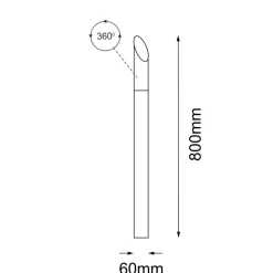 Sklep Kaja Antracytowa, prosta lampa ogrodowa 80cm ANT 9920 SAGA | Kaja