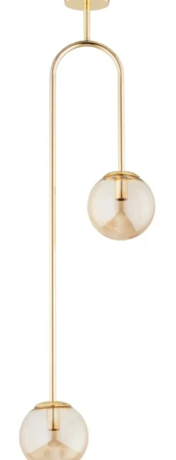 Best Asymetryczna, złota lampa sufitowa z kloszami AL 62449 z serii VECTOR | Kaja Ośw Żyrandole Nowoczesne