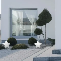 Sklep Kaja Biała lampa ogrodowa, w kształcie gwiazdy 9426 | Kaja Oświetlenie