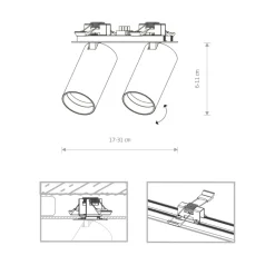 Sklep Kaja Biała lampa podtynkowa z dwoma reflektorami 7828 | Kaja Oświetlenie