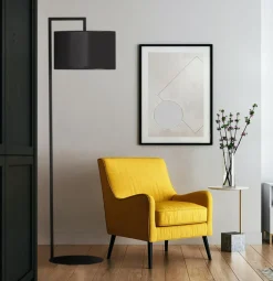 Sklep Kaja Czarna lampa stojąca do salonu K-4323 SIMONE BLACK | Kaja Oświetlenie