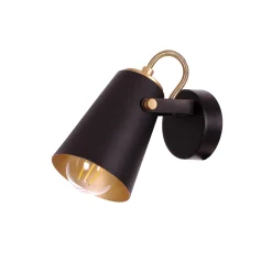 Sklep Kaja Czarno-złoty kinkiet w stylu industrialnym K-8114 z serii NOKA | Kaja