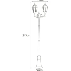Sklep Kaja Dwuramienna lampa zewnętrzna K-7006A2/2 CZ/ZŁ LOZANA | Kaja